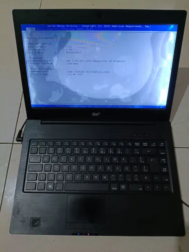 Notebook Sim+ 14" AMD C-60 -60 Liga e Entra BIOS Ideal pra técnico para peças ou conserto
