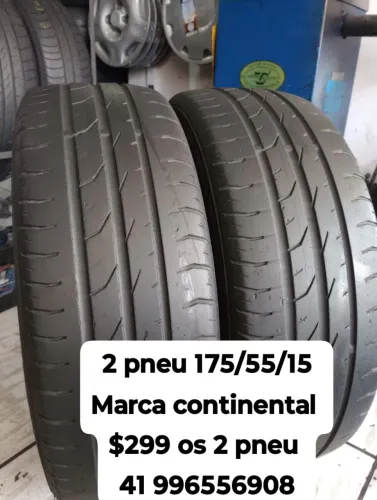 Pneus 175/55/15 marca continental $299 os 2 pneu aro 15 usados, roda muito ainda