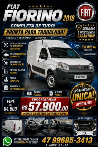 Fiat Fiorino Furgão Work. Hard 1.4 Flex 8V 2P 2018