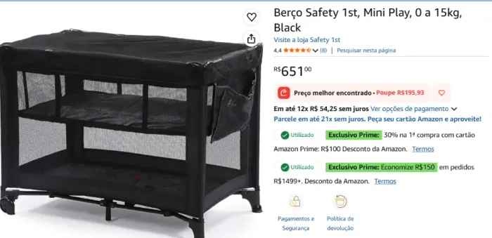 Berço Safety NOVO - NA CAIXA