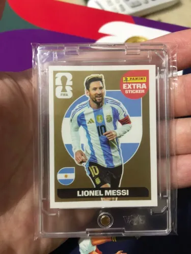 Messi Ouro Legend Extra Sticker Panini Original + Case + Sleeve