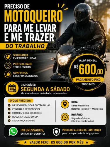 Motorista prestador de serviços