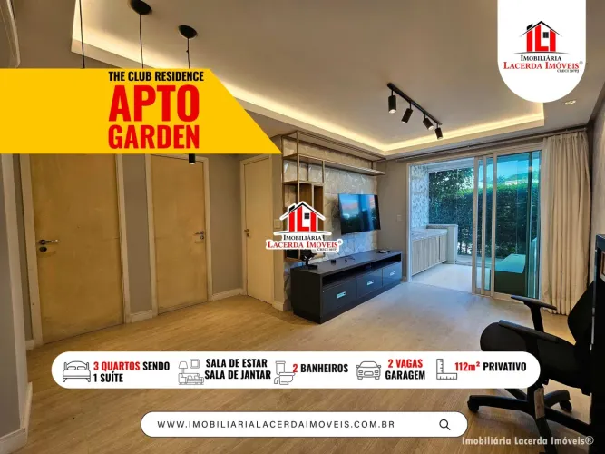 Condomínio The Club, 112m², Apartamento Térreo, QUINTAL, 2 vagas cobertas, Use FGTS