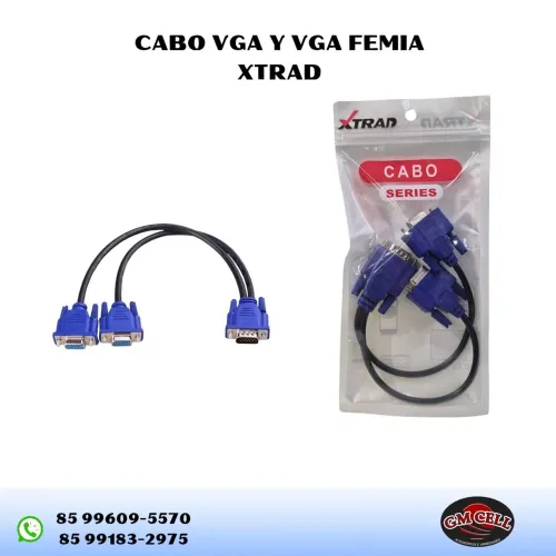Adaptador vga y para 2 telas xtrad