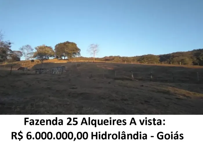 Leia a descrição: Fazenda 25 Alqueires - Hidrolândia - Goiás
