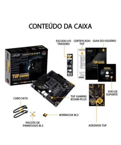 Placa-Mãe ASUS TUF Gaming B550M-Plus, AMD AM4, MATX, DDR4, Preto - 90MB14AO-CIBAYO