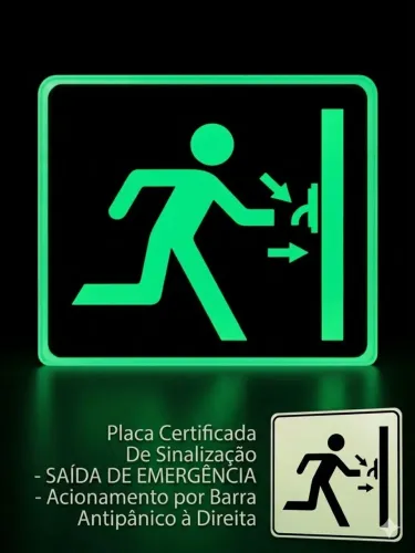 Placas de Sinalização Fotoluminescente SAIDA DE EMERGENCIA