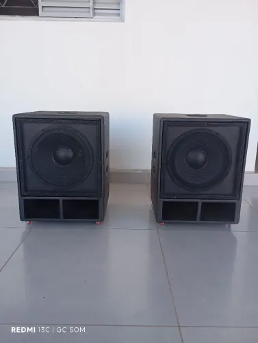 KIT DE CAIXAS DE SOM SUBWOOFER 12" ATIVO + PASSIVO 800W