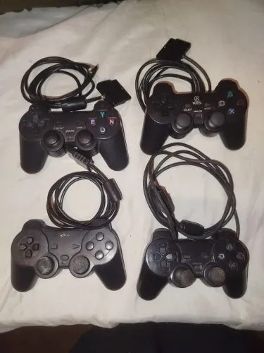 4 controles PS2 com fio + controle bluetooth iPega