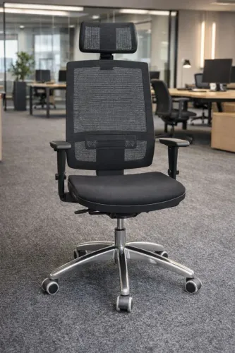 Cadeira de Presidente Back System com Base Cromada - ENTREGAMOS DF E ENTORNO