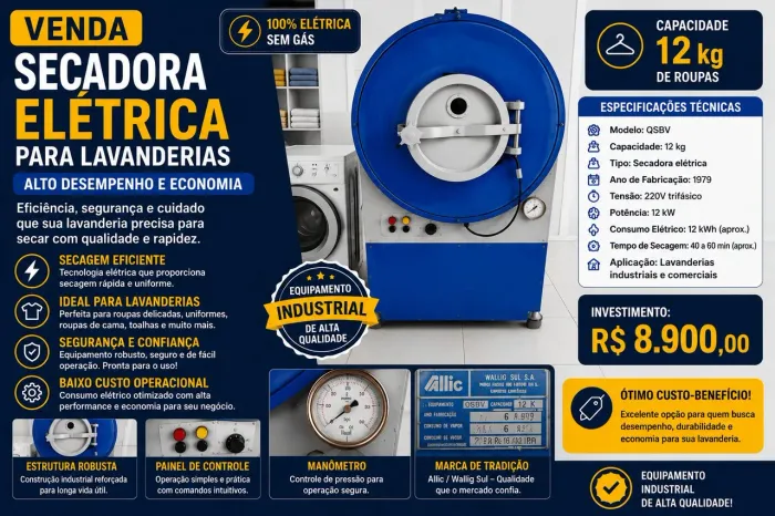 Secadora para lavanderia comercial