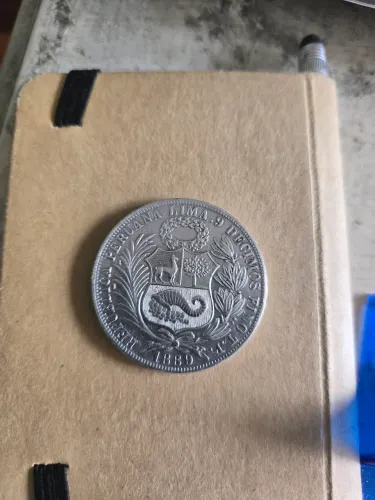  1 Sol de Prata do Peru **1889** na Casa da Moeda de Lima
