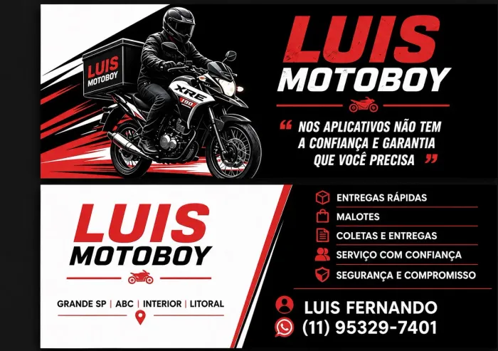 Serviços de motoboy para todo o estado.