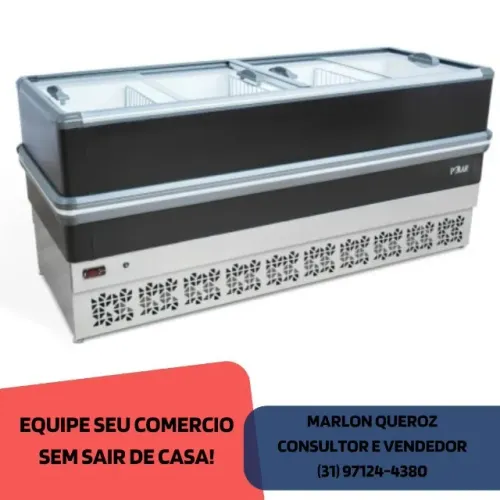 Ilha para Congelados 2 Metros Vidro Reto Polar