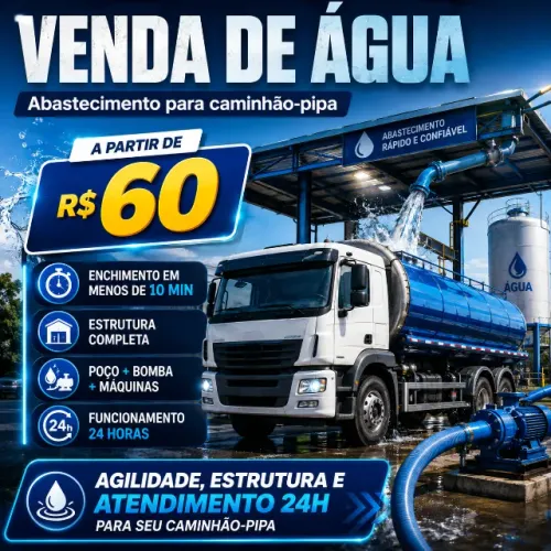 Água potável para caminhão pipa