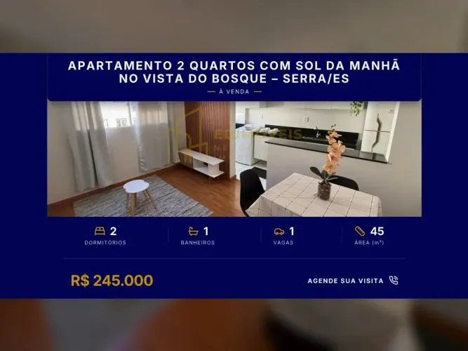 Incrível apartamento no Residencial Centro da Serra com sol da manhã e conforto!