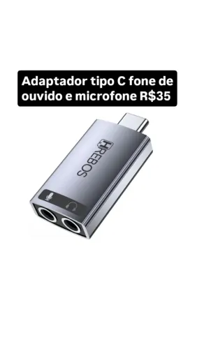 Adaptador tipo C para fone e microfone 