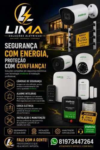 Instalação de Câmeras, Alarmes e Cerca Elétrica Intelbras com Garantia!
