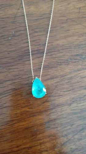 Colar de ouro + esmeralda colombiana 