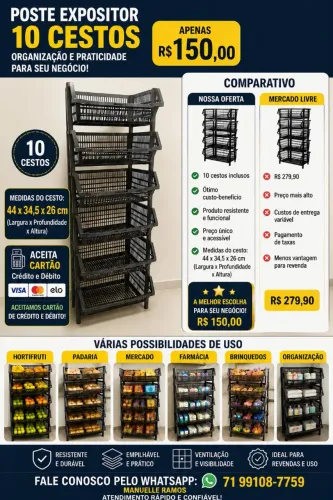 Cestos organizador empilhável