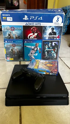 ? PS4 Seminovo + Controle + 5 Jogos ? Ótimo Estado e Pronto para Jogar!