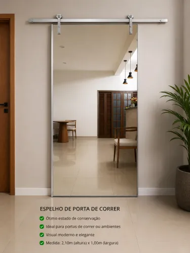 Porta de correr com espelho