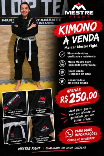 VENDO KIMONO MESTRE FIGHT PRETO