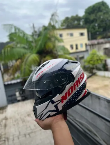 Capacete norisk ff302 soul grand prix usa estados unidos com oculos interno united states