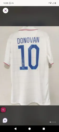 Camisa USA Copa Mundo 2014 #10 Donovan Jogo Autografada Certificada