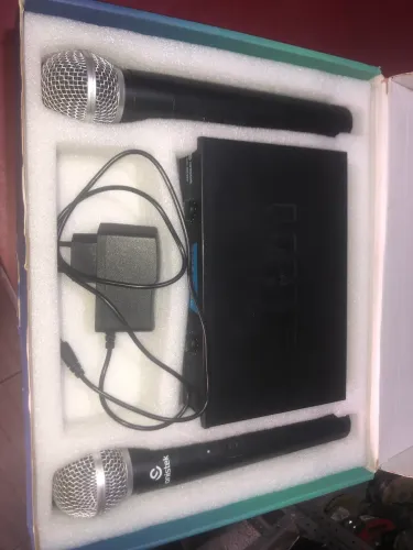 Microfone sem fio canal duplo mc808
