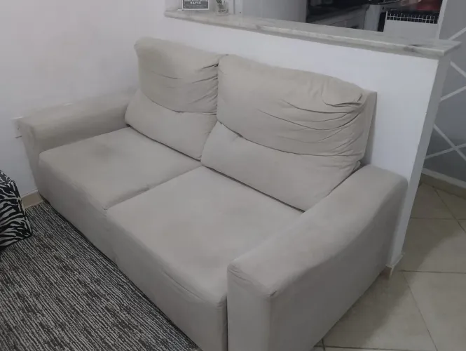 Sofá Cinza Usado Retrátil