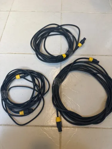 Kit 3 Cabos Speakon Profissionais 8m - Santo Ângelo (SAS FL4)