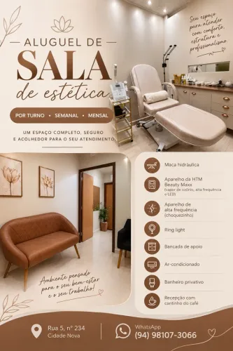 Aluga-se sala para estética