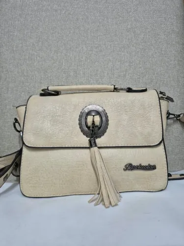 Bolsa Baoluolan Off White com Alça de Mão e Tiracolo - Usada, Bom Estado