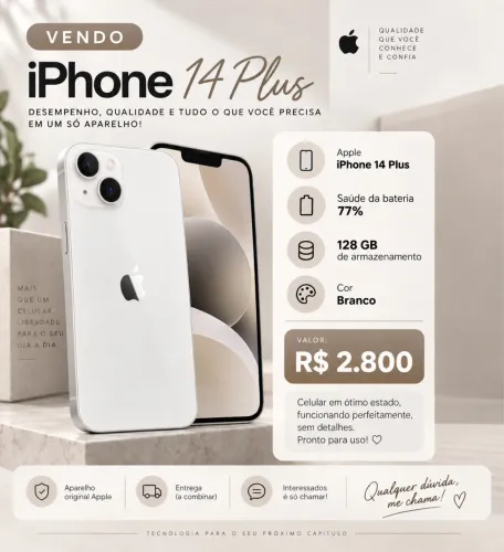 iPhone 14 Plus impecável