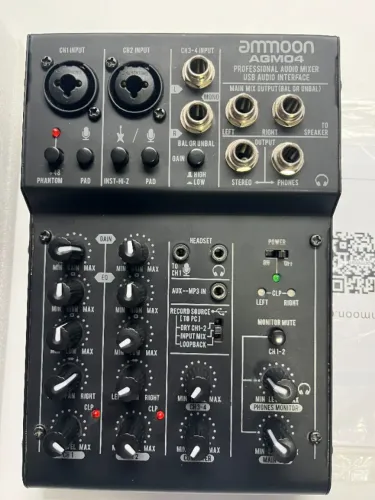 Mesa de Som Ammoon AGM04 - Interface de Áudio USB