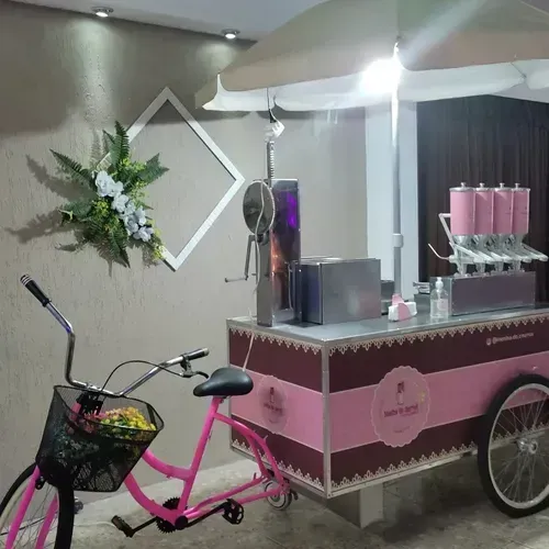 Food bike completa de churros, doces, hamburguer, açaí, pipoca nova de fábrica