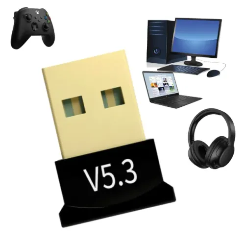 Adaptador Bluetooth 5.3 USB p/ PC Notebook e Controles PS4 PS5 Xbox. Mini Dongle Sem Fio