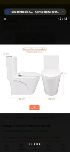 Vendo um vaso monobloco com nota fiscal 500 R$