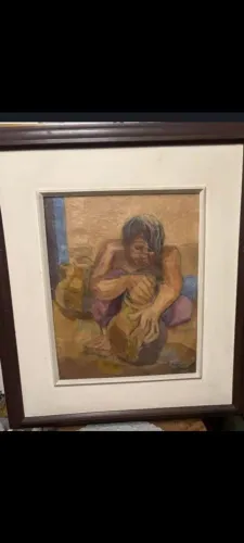 Pintor catalogado adelio sarro Quadro antigo oleo sobre tela