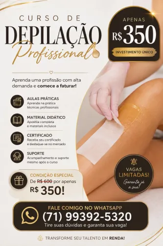 CURSO DE DEPILAÇÃO PROFISSIONAL COM CERA