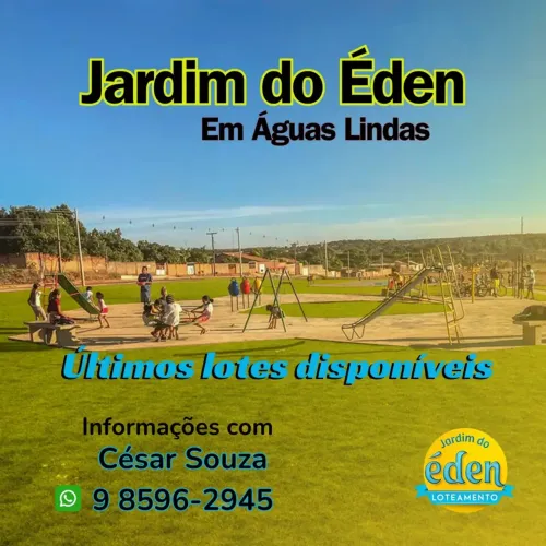 Lotes a prestação 100% Legalizados a partir de 200 m² no Jardim do Éden em Águas Lindas d