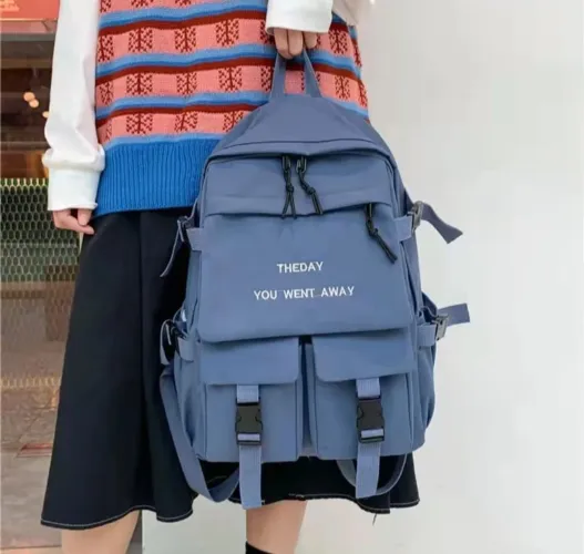Mochila feminina grande Nylon impermeável escolar faculdade