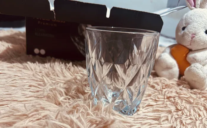 Jogo 6 Copos Baixos Diamond 300ml Vidro Grosso Diamante Luxo
