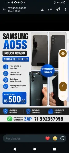 Vendo celular todo bom . Contato *