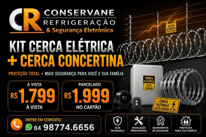 Cerca elétrica e concertina 
