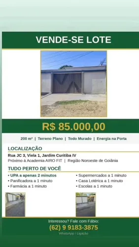 Lote Jardim Curitiba IV - Perto de Tudo