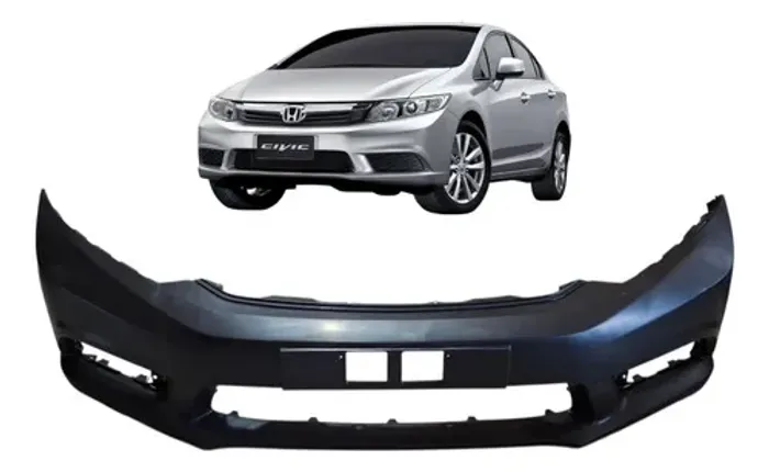 Parachoque Dianteiro Civic 2012 A 2016 Com Resalto Preto