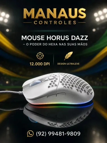 Mouse gamer branco com fio 12000 dpi