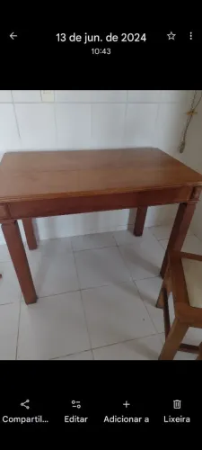 Mesa com 2 cadeiras em MOGNO maciço